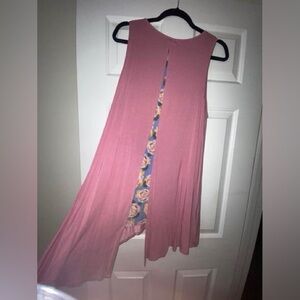 Matilda Jane Adventure Begins Secret Garden Women’s Tunic Tank L Pink Blush EUC